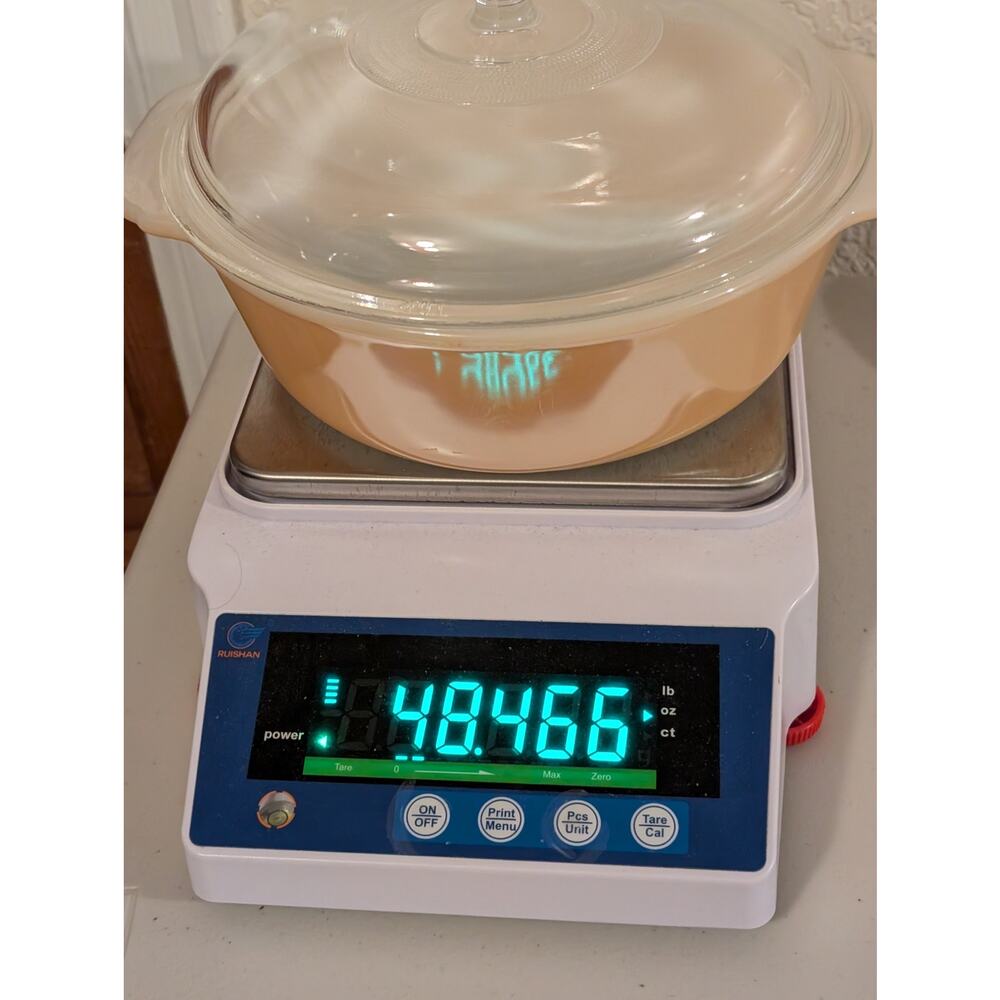 Vtg Anchor Hocking Fire King 447 Peach Lustre 1.5 Quart Casserole Dish W/ Lid - Picture 9 of 9